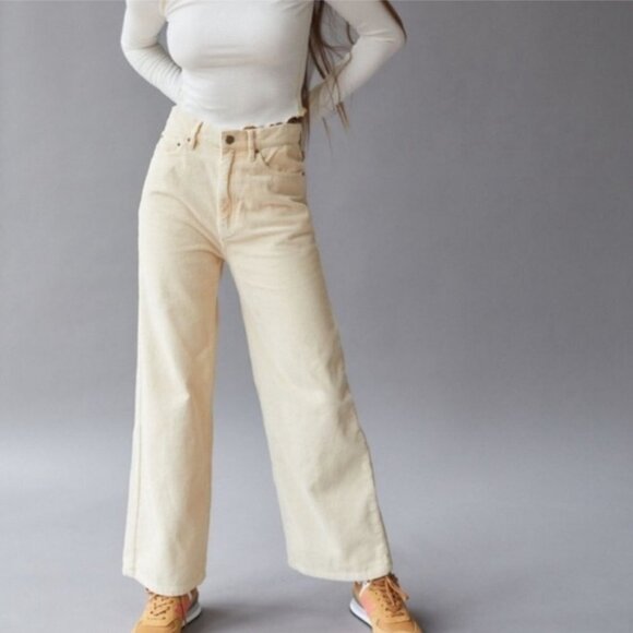 BDG Urban Outfitters High & Wide Mint Green Corduroy Pants - Picture 1 of 12